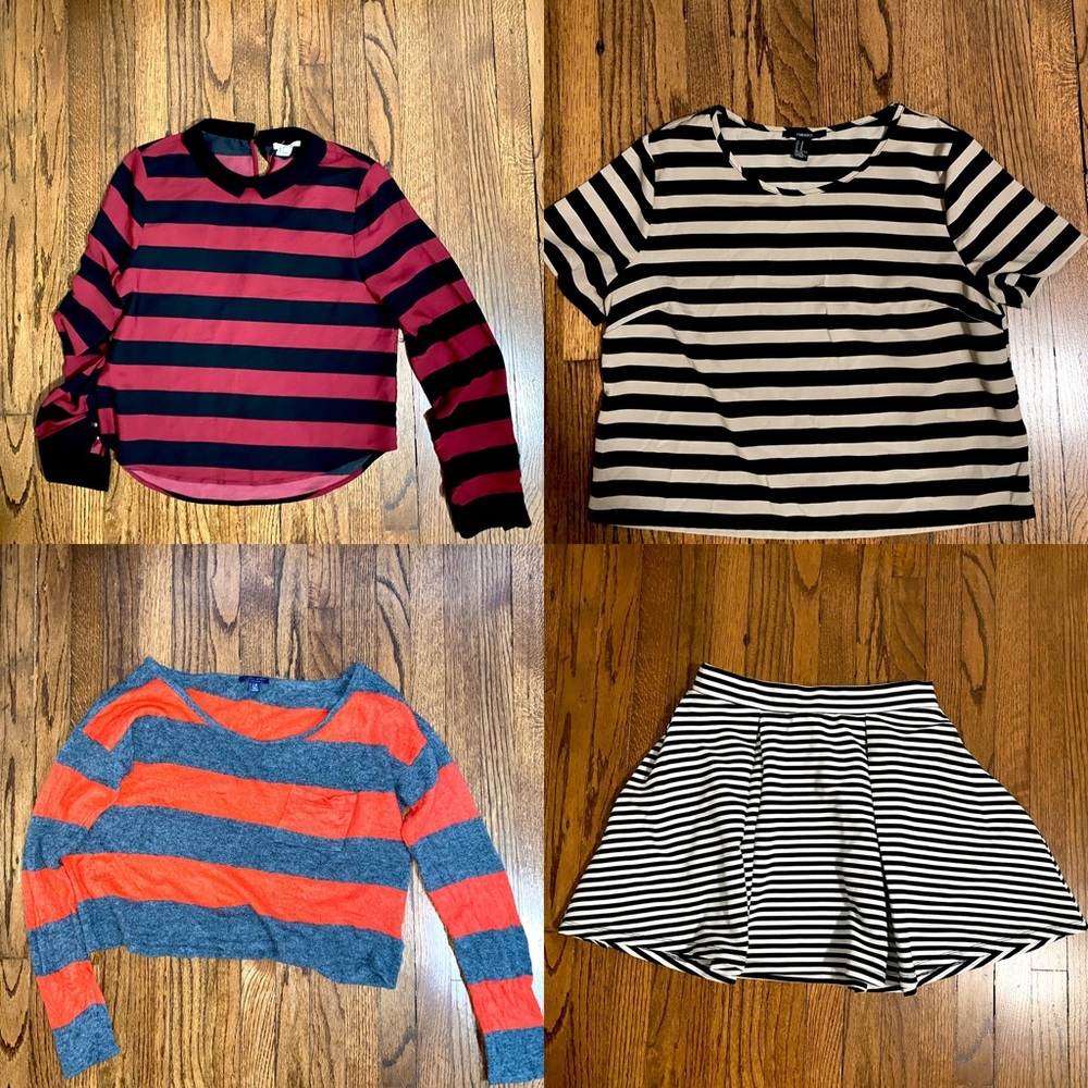 #StripeVibe 💕 3 Striped tops and a striped skirt!